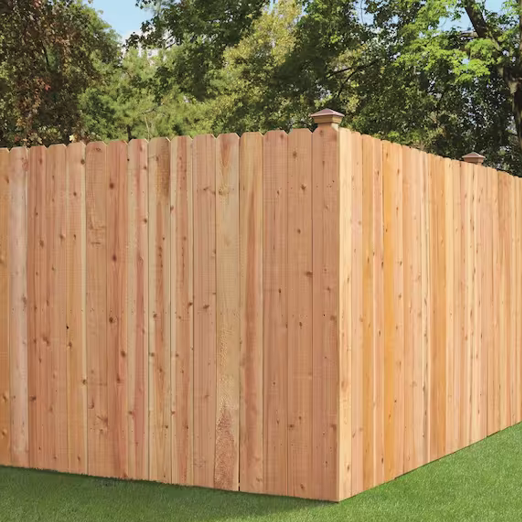 6 ft x 8 ft Cedar Panel Dog Ear STAINED 2x4 CT Rails